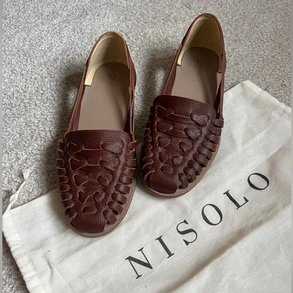 Nisolo leather huarache brandy sandals size 9 - Picture 1 of 4